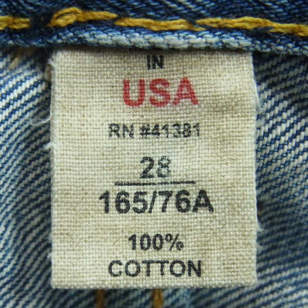 RRL ダブルアールエル USA製 Slim Fit Selvedge Denim スリムフィット デニム パンツ インディゴブルー系 28【中古】
