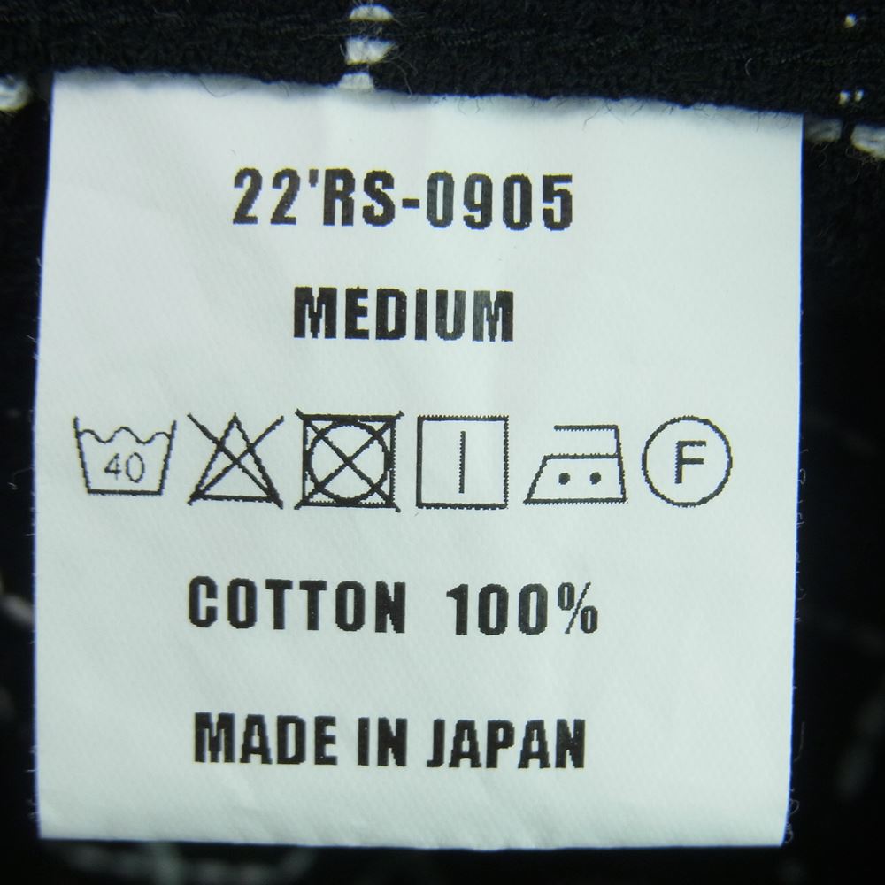 RATS ラッツ 22'RS-0905 KANOKO CROSS SHIRT レギュラーカラー 長袖 シャツ コットン 日本製 ブラック系 M【美品】【中古】