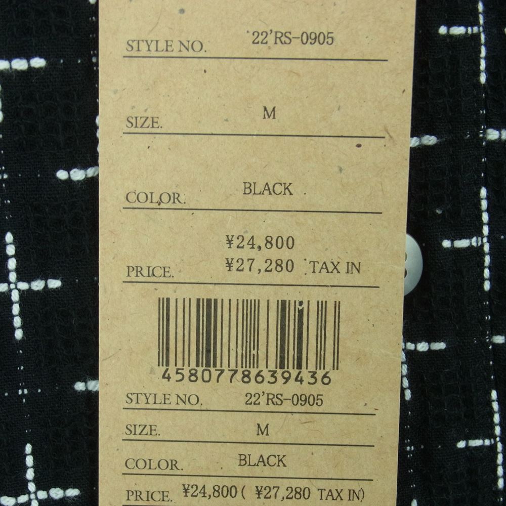 RATS ラッツ 22'RS-0905 KANOKO CROSS SHIRT レギュラーカラー 長袖 シャツ コットン 日本製 ブラック系 M【美品】【中古】