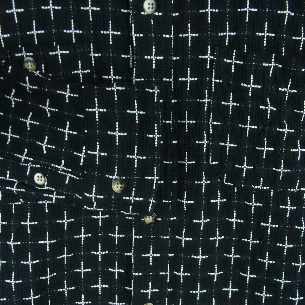 RATS ラッツ 22'RS-0905 KANOKO CROSS SHIRT レギュラーカラー 長袖 シャツ コットン 日本製 ブラック系 M【美品】【中古】