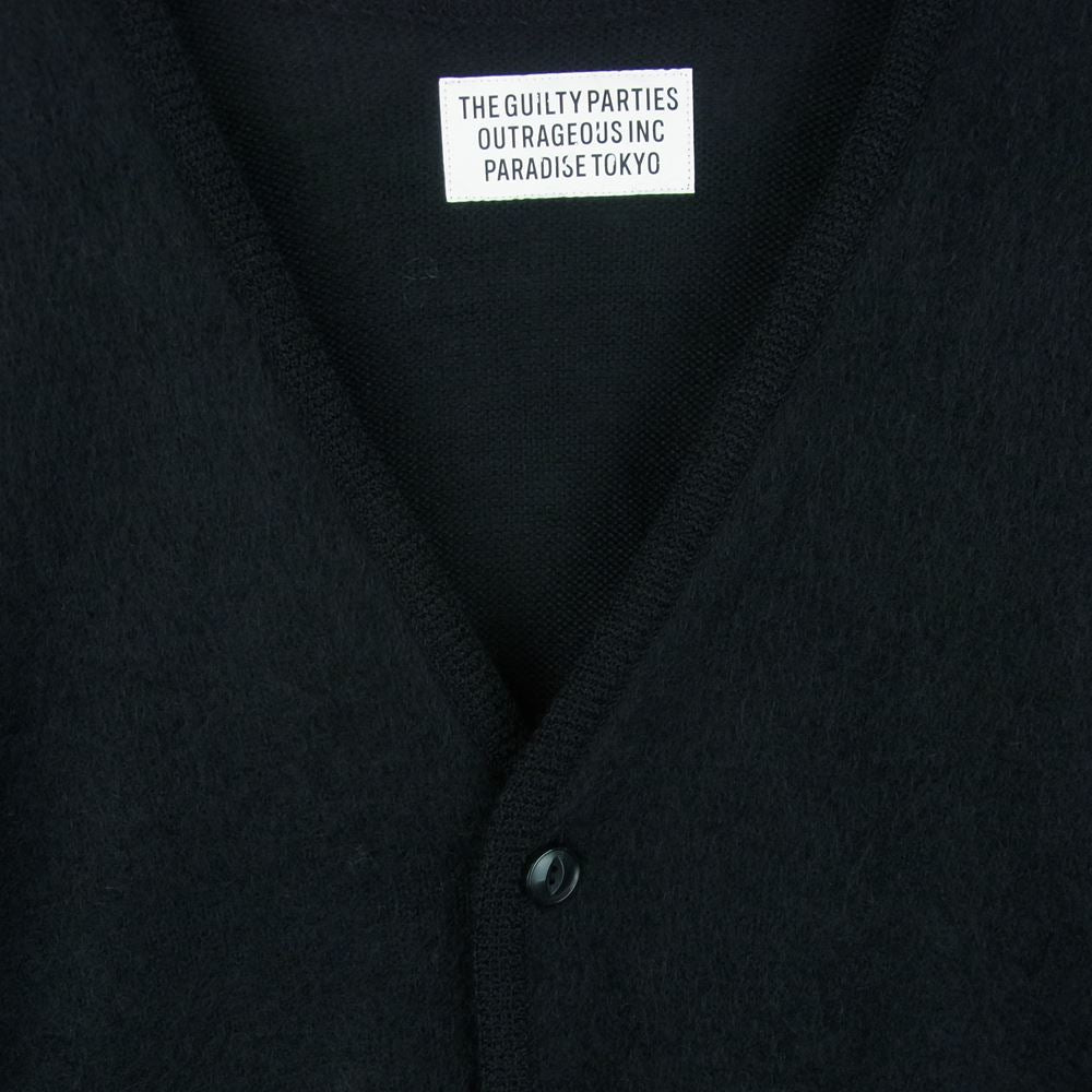 WACKO MARIA ワコマリア 2FW-WMK-KN06 MOHAIR CARDIGAN モヘア カーディガン 日本製 ブラック系 S【新古品】【未使用】【中古】