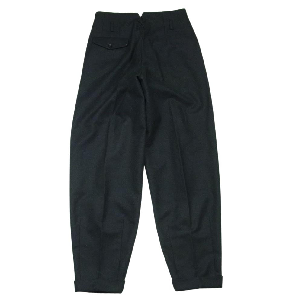 COMME des GARCONS HOMME PLUS コムデギャルソンオムプリュス AD2006 PR-P038 2タック ハイウエスト 裾ダブル ウール ワイド スラックス パンツ 黒に近い ダークグレー系 SS【中古】