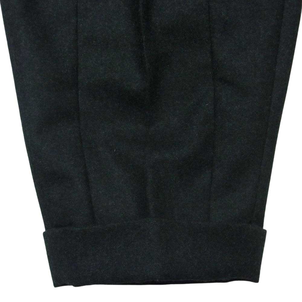 COMME des GARCONS HOMME PLUS コムデギャルソンオムプリュス AD2006 PR-P038 2タック ハイウエスト 裾ダブル ウール ワイド スラックス パンツ 黒に近い ダークグレー系 SS【中古】