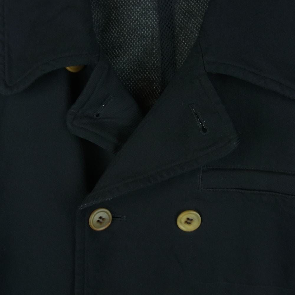 COMME des GARCONS HOMME PLUS コムデギャルソンオムプリュス PP-C006 AD2005 ポリ縮絨 ダブルブレスト ショート Pコート ブラック系 S【中古】