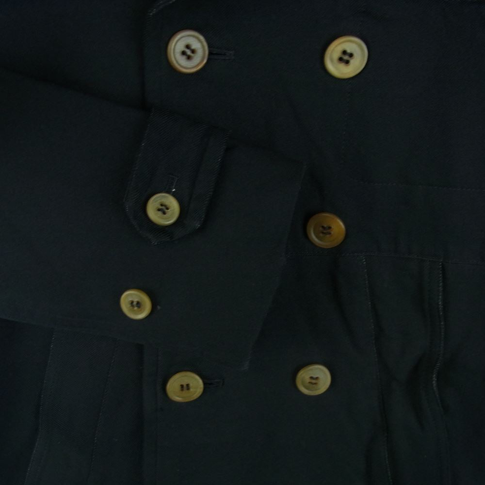 COMME des GARCONS HOMME PLUS コムデギャルソンオムプリュス PP-C006 AD2005 ポリ縮絨 ダブルブレスト ショート Pコート ブラック系 S【中古】