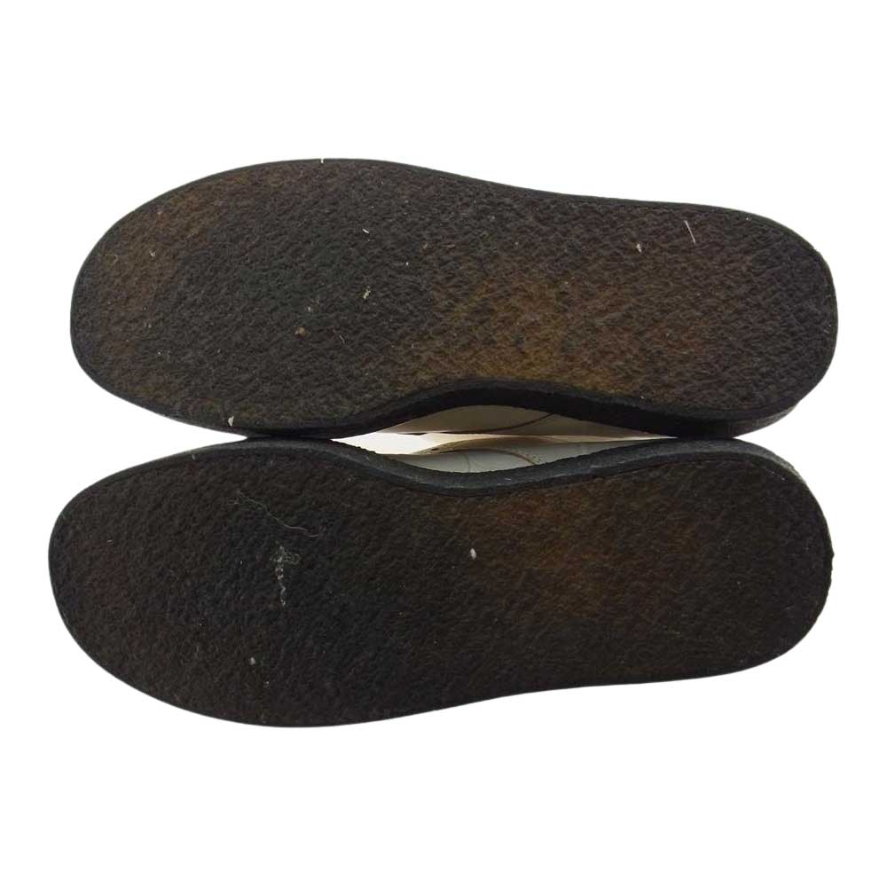 COMME des GARCONS HOMME PLUS コムデギャルソンオムプリュス クロコ型押し モンクストラップ レザー ラバーソール シューズ オフホワイト系 26㎝【中古】