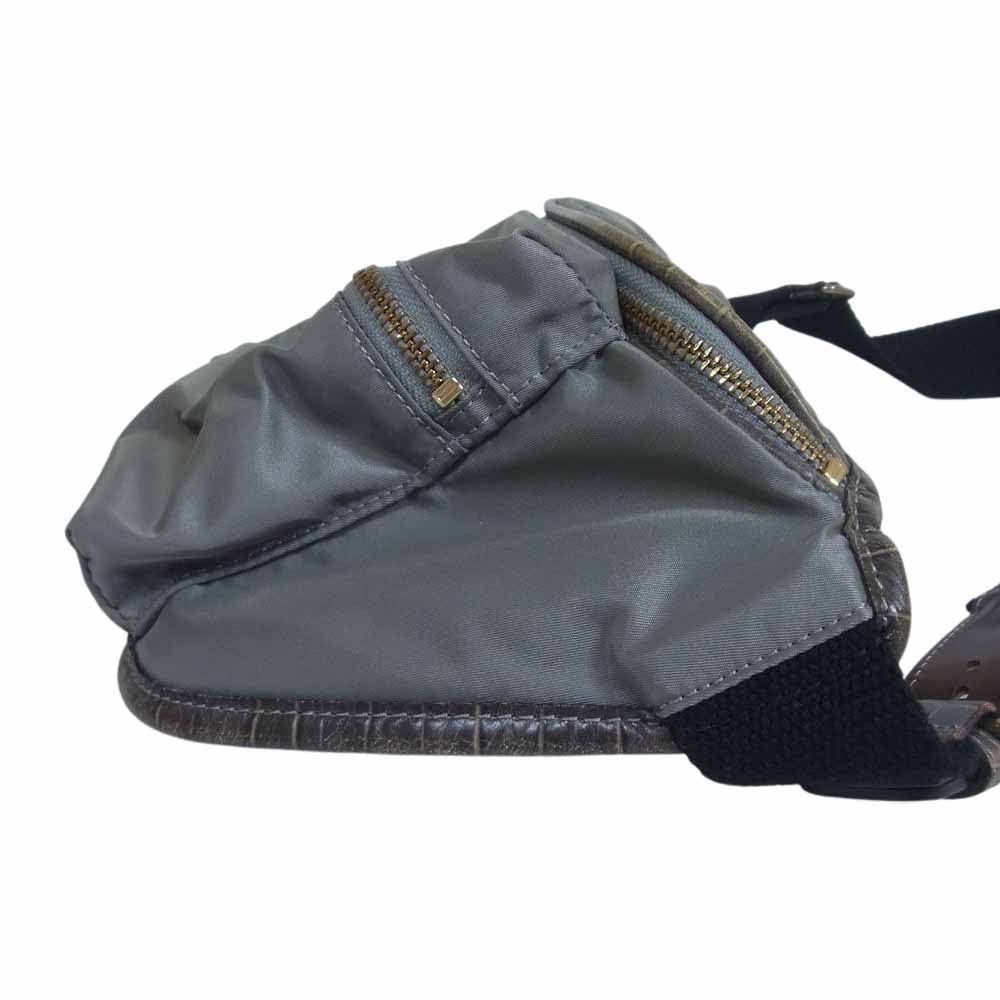 Felisi フェリージ 799/10/DS+SA-143028 ナイロン 型押しレザー ボディ バッグ カーキ系【中古】