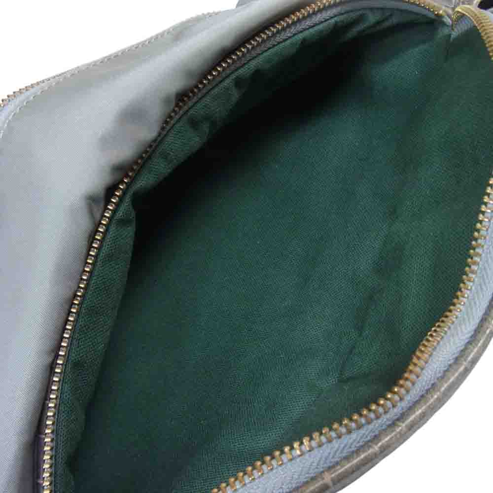 Felisi フェリージ 799/10/DS+SA-143028 ナイロン 型押しレザー ボディ バッグ カーキ系【中古】