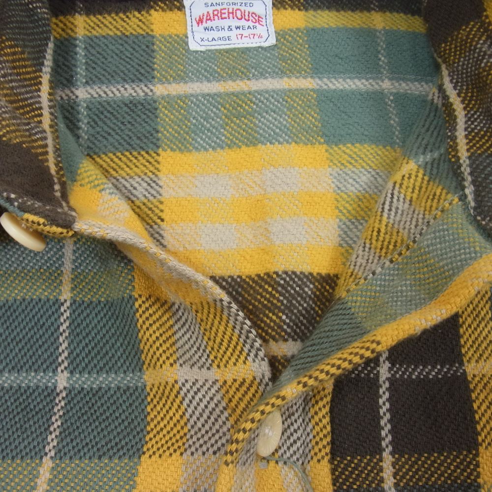 WAREHOUSE ウエアハウス 21AW チェック ネルシャツ 長袖 シャツ イエロー系 XL【中古】