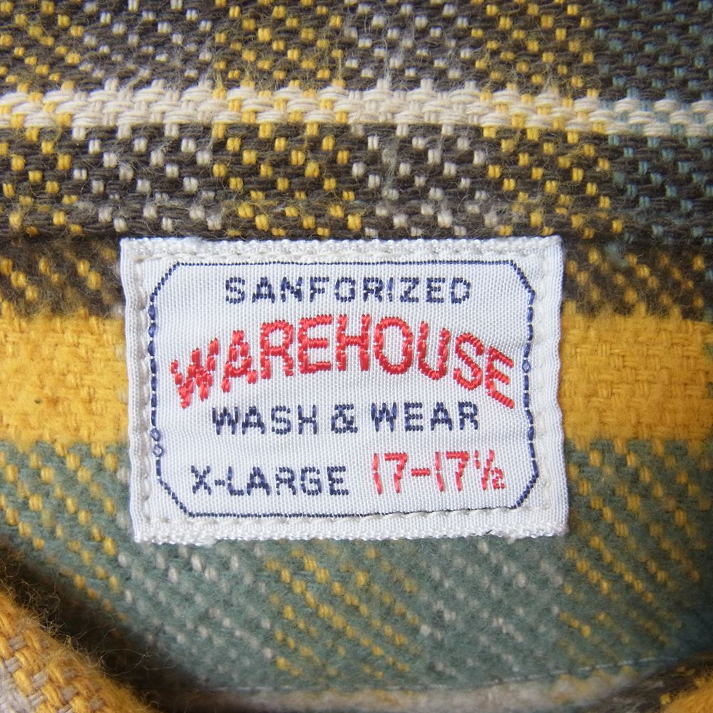WAREHOUSE ウエアハウス 21AW チェック ネルシャツ 長袖 シャツ イエロー系 XL【中古】