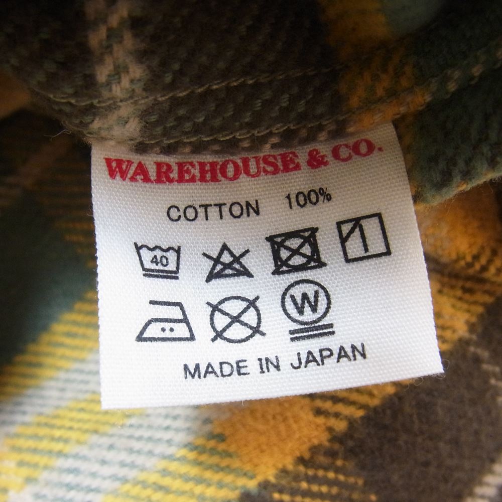 WAREHOUSE ウエアハウス 21AW チェック ネルシャツ 長袖 シャツ イエロー系 XL【中古】