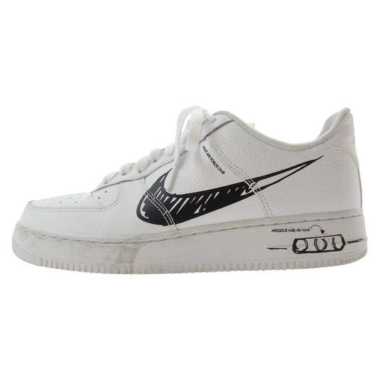 NIKE ナイキ CW7581-101 AIR FORCE 1 LOW LV8 UTILITY BLACK SKETCH エアフォース ロー ユーティリティ ブラックスケッチ スニーカー ホワイト系 26cm【中古】