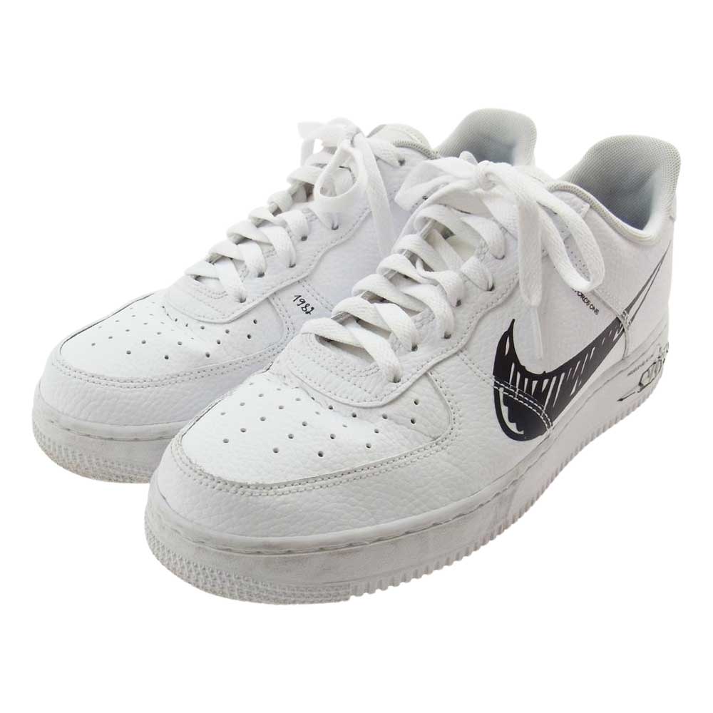 NIKE ナイキ CW7581-101 AIR FORCE 1 LOW LV8 UTILITY BLACK SKETCH エアフォース ロー ユーティリティ ブラックスケッチ スニーカー ホワイト系 26cm【中古】