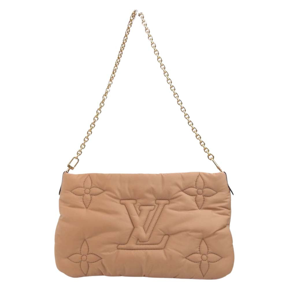 LOUIS VUITTON ルイ・ヴィトン 21AW M58977 LVピロー・カプセルコレクション マキシ ミュルティ ポシェット アクセソワール ライトブラウン系 カーキ系【美品】【中古】