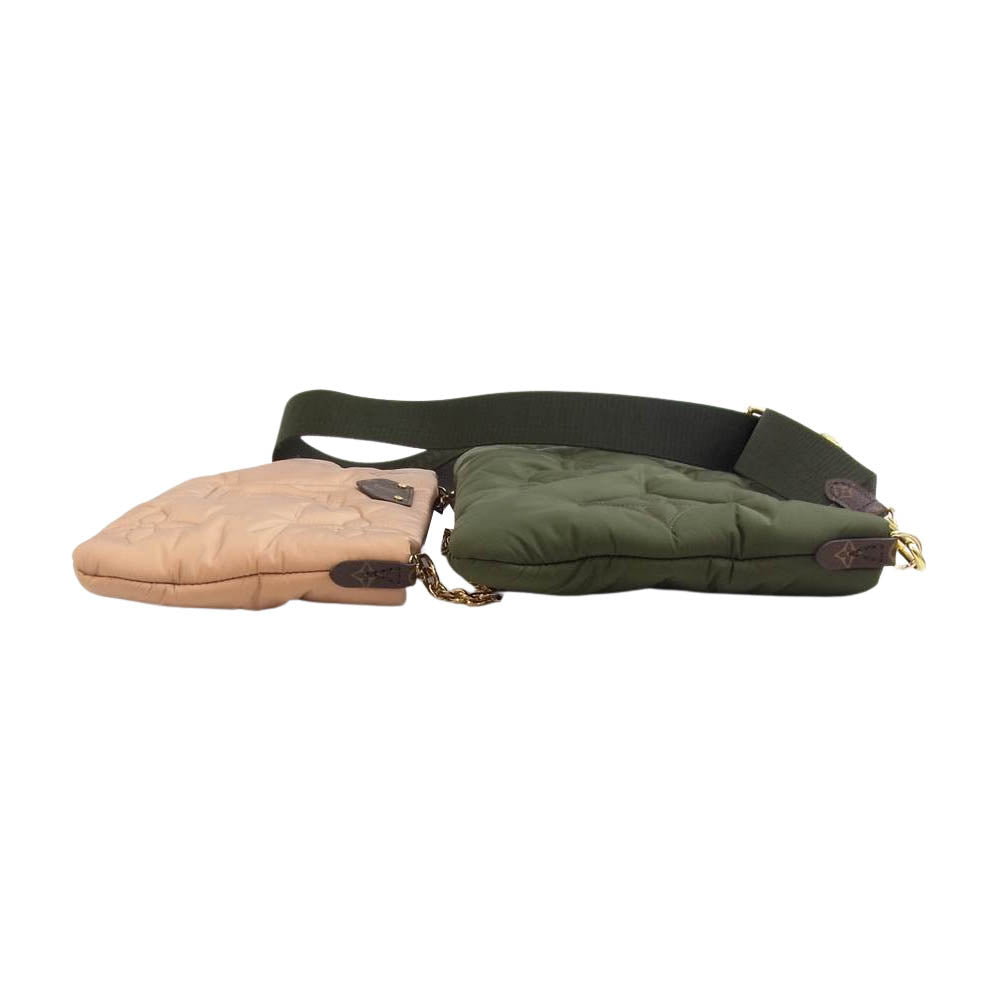 LOUIS VUITTON ルイ・ヴィトン 21AW M58977 LVピロー・カプセルコレクション マキシ ミュルティ ポシェット アクセソワール ライトブラウン系 カーキ系【美品】【中古】