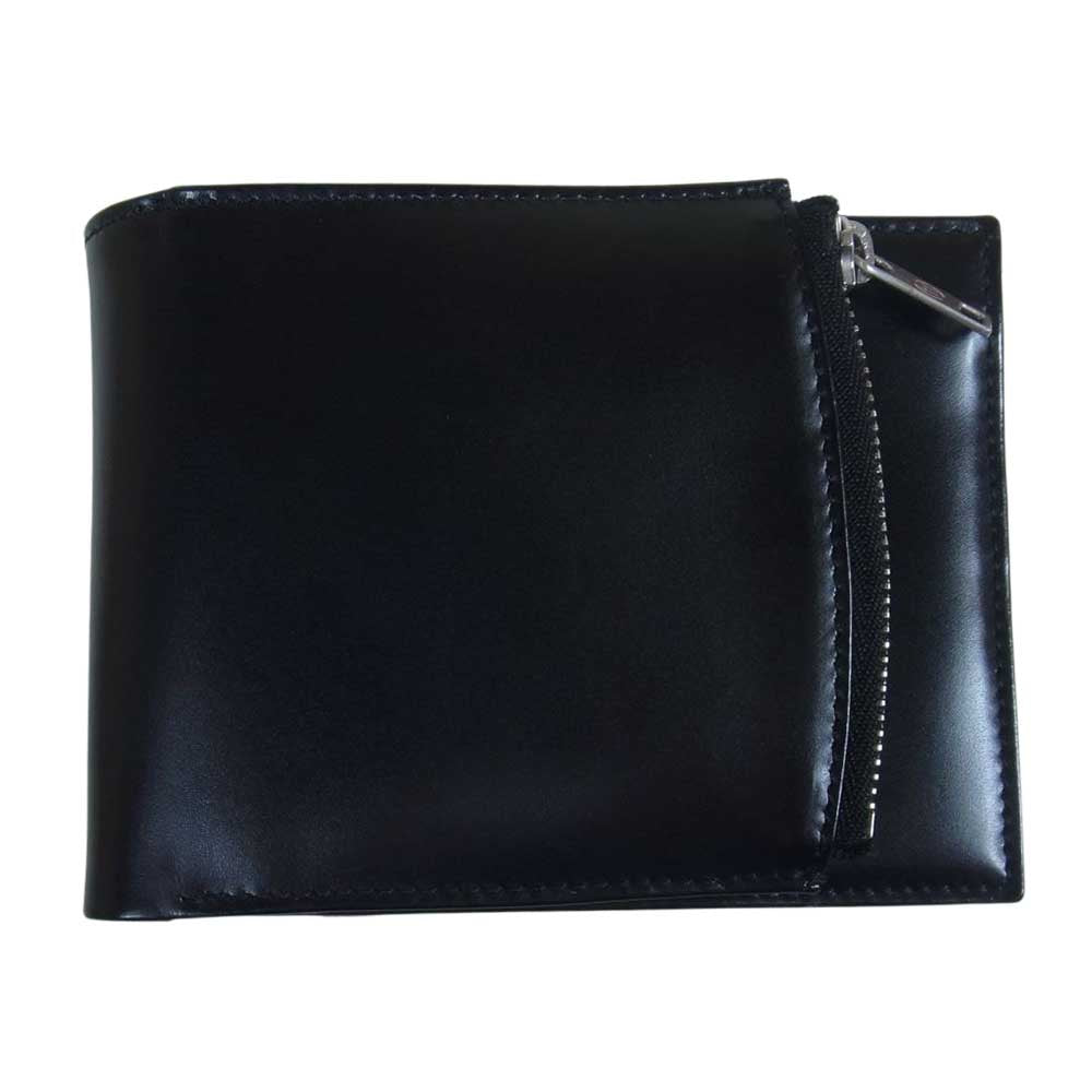 MAISON MARGIELA メゾンマルジェラ S35UI0436 グレインレザー 二つ折り 財布 ブラック系【美品】【中古】