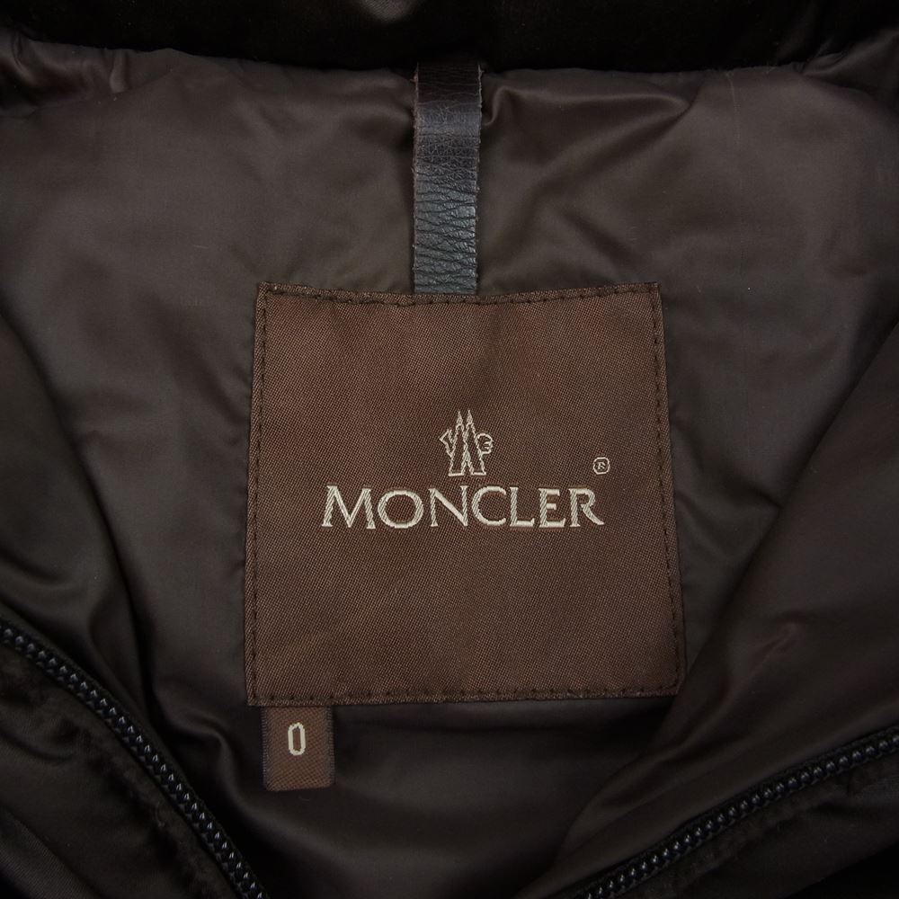 MONCLER モンクレール 茶タグ リアルファー ロング ダウン ジャケット  ブラウン系【中古】