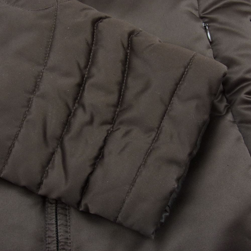 MONCLER モンクレール 茶タグ リアルファー ロング ダウン ジャケット  ブラウン系【中古】