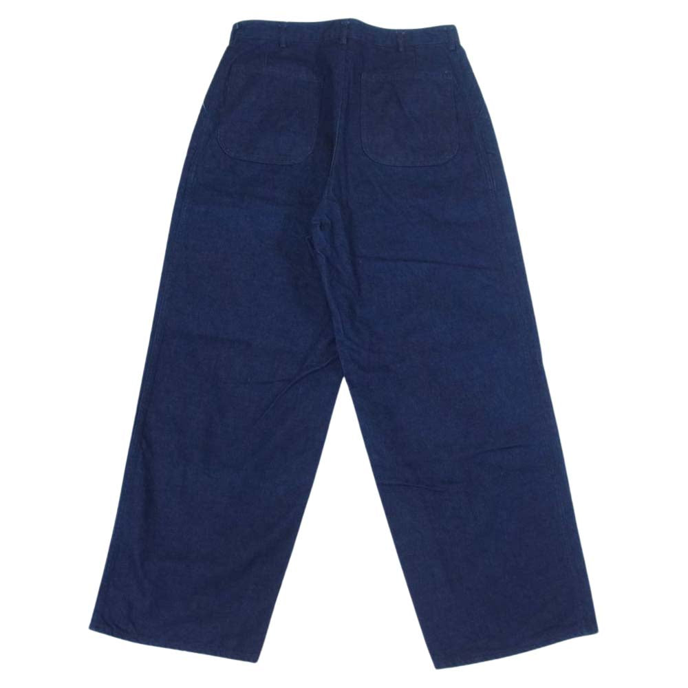 イーティーエスマテリオ 21-030-300-2611-4-0 DENIM WIDE TROUSER デニム ワイド トラウザー パンツ インディゴブルー系 3【美品】【中古】