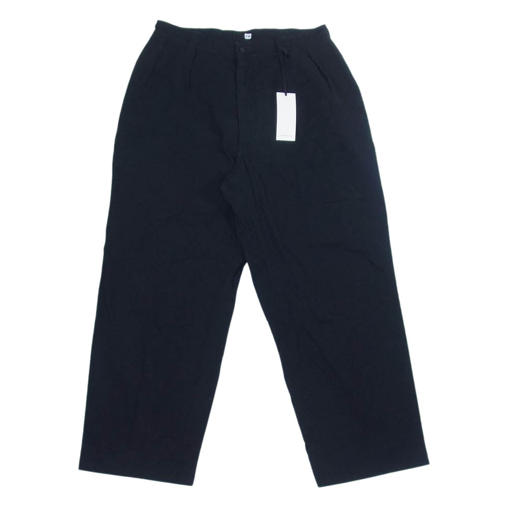 イーティーエスマテリオ 21-030-300-2612-4-0 M52 CHINO PANTS ボタンフライ リネン混 ワイド テーパード チノ トラウザー パンツ ブラック系 3【中古】