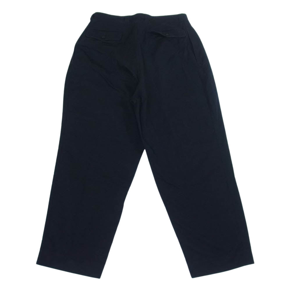 イーティーエスマテリオ 21-030-300-2612-4-0 M52 CHINO PANTS ボタンフライ リネン混 ワイド テーパード チノ トラウザー パンツ ブラック系 3【中古】