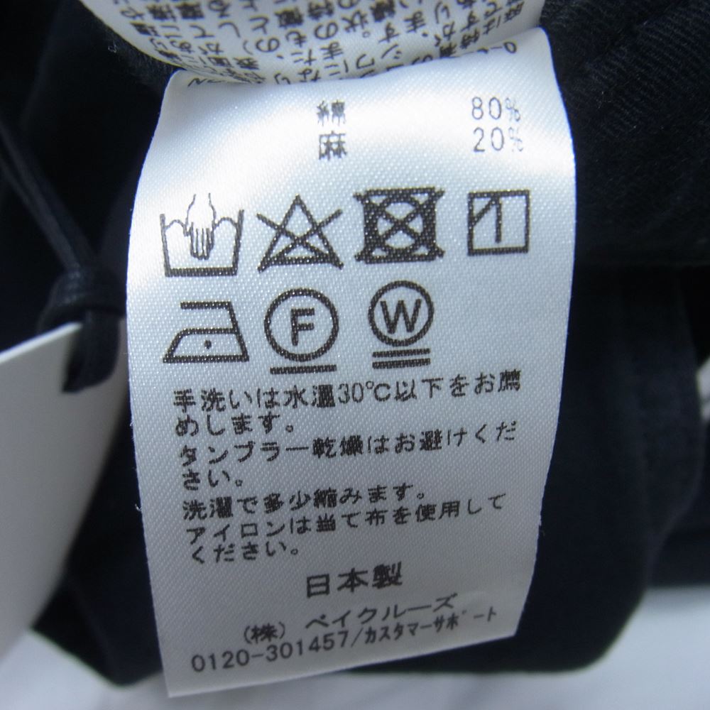 イーティーエスマテリオ 21-030-300-2612-4-0 M52 CHINO PANTS ボタンフライ リネン混 ワイド テーパード チノ トラウザー パンツ ブラック系 3【中古】