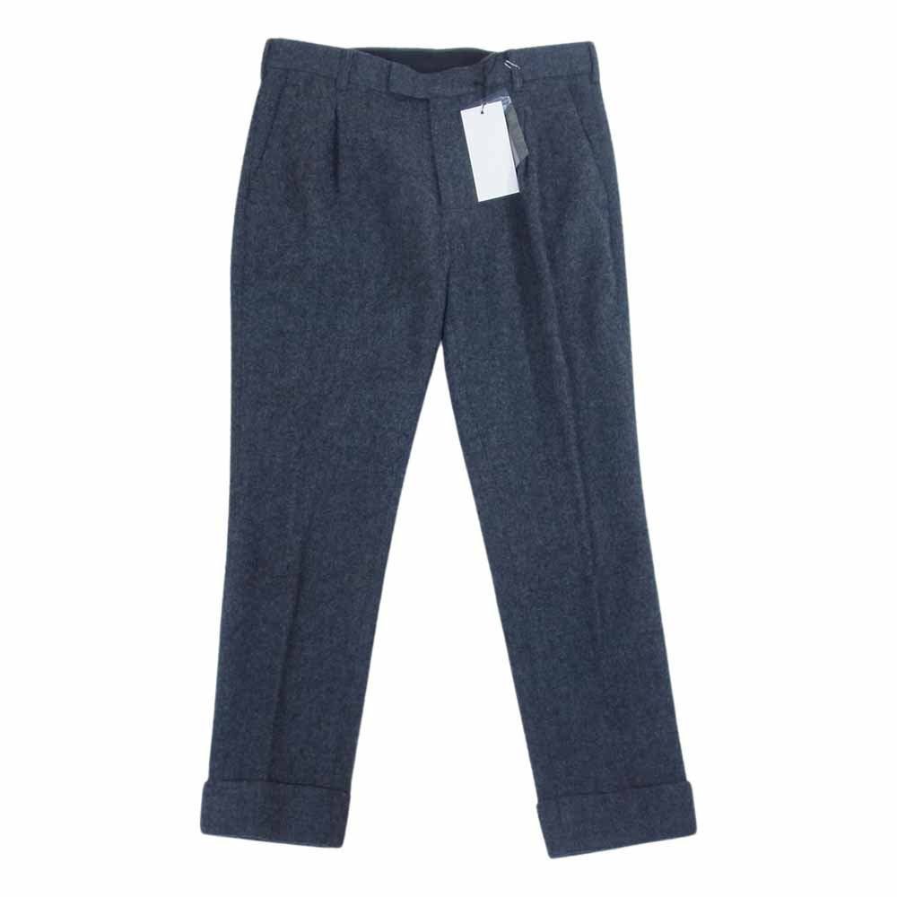 Sacai サカイ 14-00718M 1タック 裾ダブル ウール テーパード スラックスパンツ チャコール系 2【美品】【中古】
