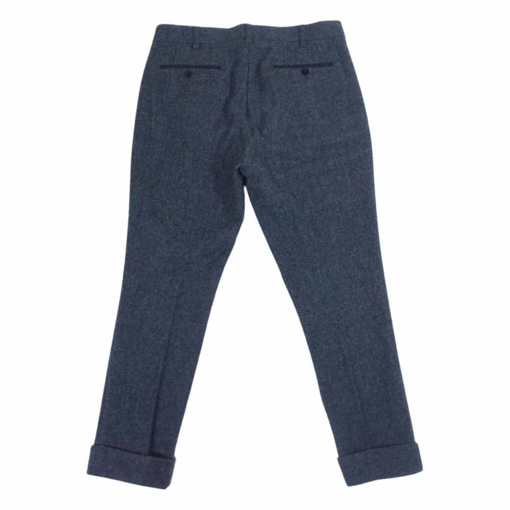 Sacai サカイ 14-00718M 1タック 裾ダブル ウール テーパード スラックスパンツ チャコール系 2【美品】【中古】