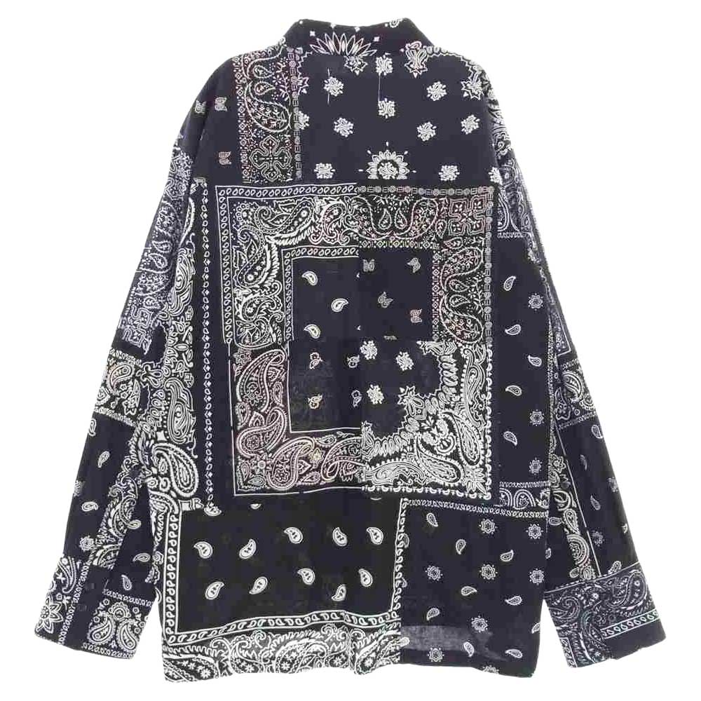 ミヤギヒデタカ BANDANA Shirt バンダナ 長袖 シャツ ブラック系 2【美品】【中古】