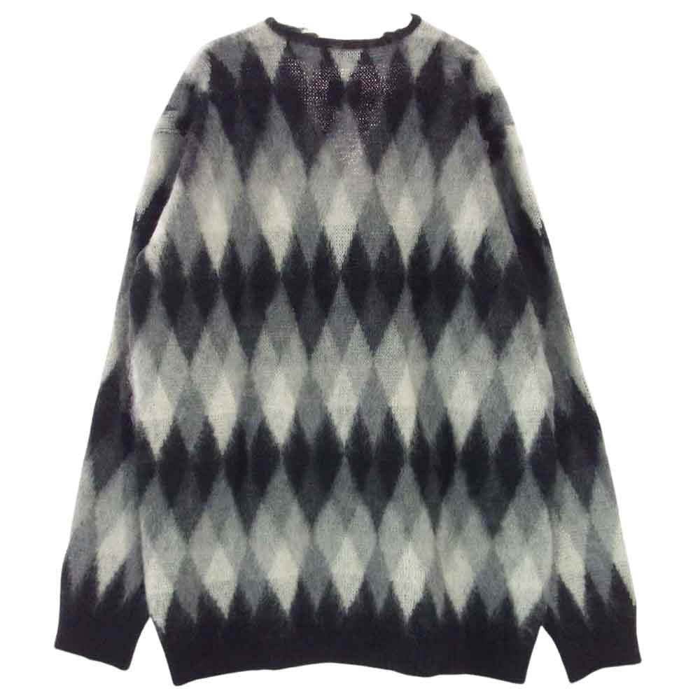 Needles ニードルス 20AW HM377 MOHAIR CARDIGAN アーガイル モヘア カーディガン ニット セーター ブラック系 グレー系 L【美品】【中古】