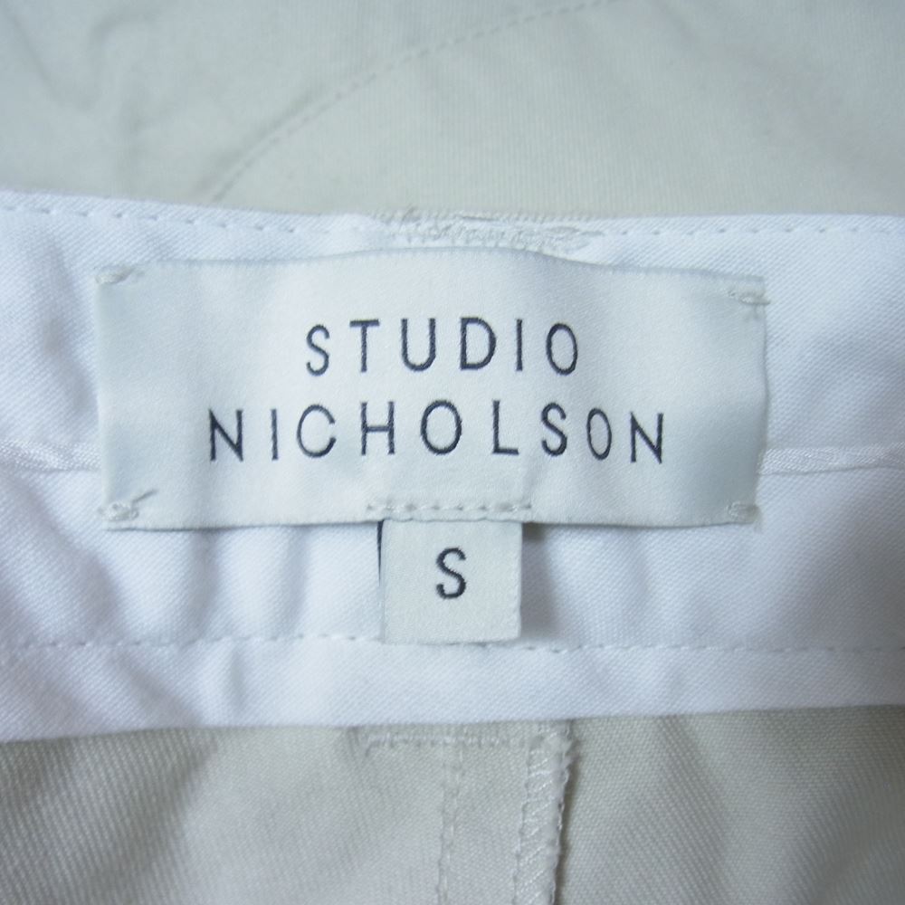 スタジオニコルソン SNM-351 SORTE PEACHED COTTON TWILL VOLUME PLEAT PANTS ピーチド コットンツイル ボリューム ワイドパンツ グレー系 S【新古品】【未使用】【中古】