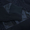 Sacai サカイ 21SS 21-02452M Hank Willis Thomas ハンク ウィリス トーマス 異素材切替 パッチワーク ロゴ刺繍 ケーブル ニット セーター ブラック系 2【美品】【中古】