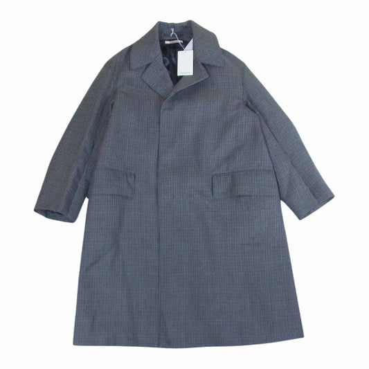 AURALEE オーラリー 18AW A8AC01BN DOUBLE FACE CHECK LONG COAT ダブルフェイス チェック ロング コート グレー系 4【極上美品】【中古】