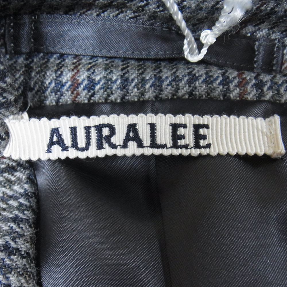 AURALEE オーラリー 18AW A8AC01BN DOUBLE FACE CHECK LONG COAT ダブルフェイス チェック ロング コート グレー系 4【極上美品】【中古】