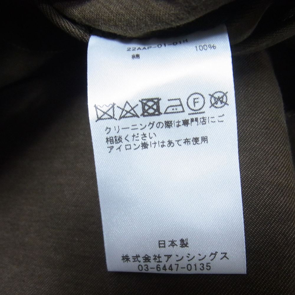 アプレッセ 22AW 22AAP-01-01H Motor Cycle Half Coat モーターサイクル コート OLIVE 3【極上美品】【中古】
