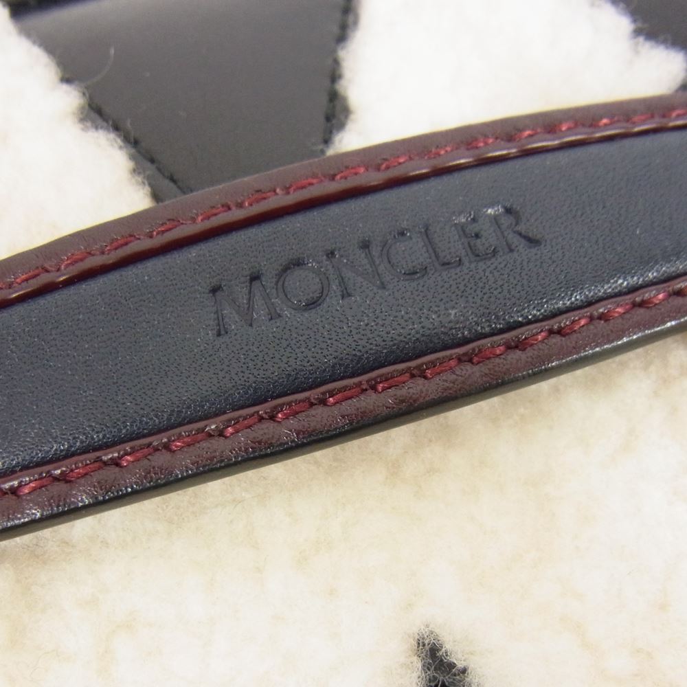 MONCLER モンクレール WILLOW BAG ウィロウ レザー ボア 2WAY クラッチ ショルダー バッグ ブラック系【中古】