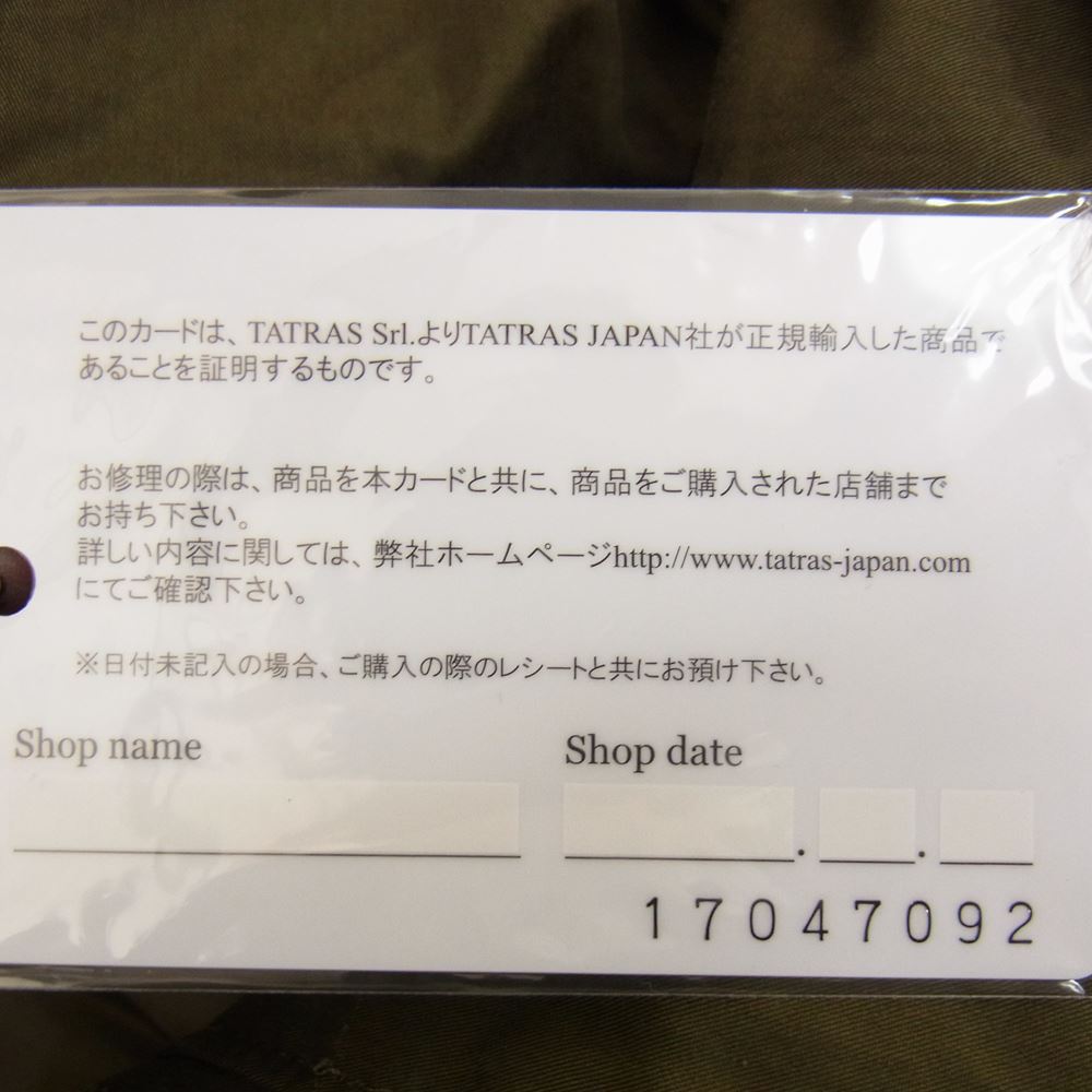 TATRAS タトラス LTA18S4670 Begonia ベゴニア インナーダウン付 モッズコート スプリング コート  カーキ系 02【中古】