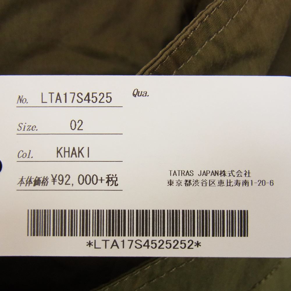TATRAS タトラス LTA18S4670 Begonia ベゴニア インナーダウン付 モッズコート スプリング コート  カーキ系 02【中古】