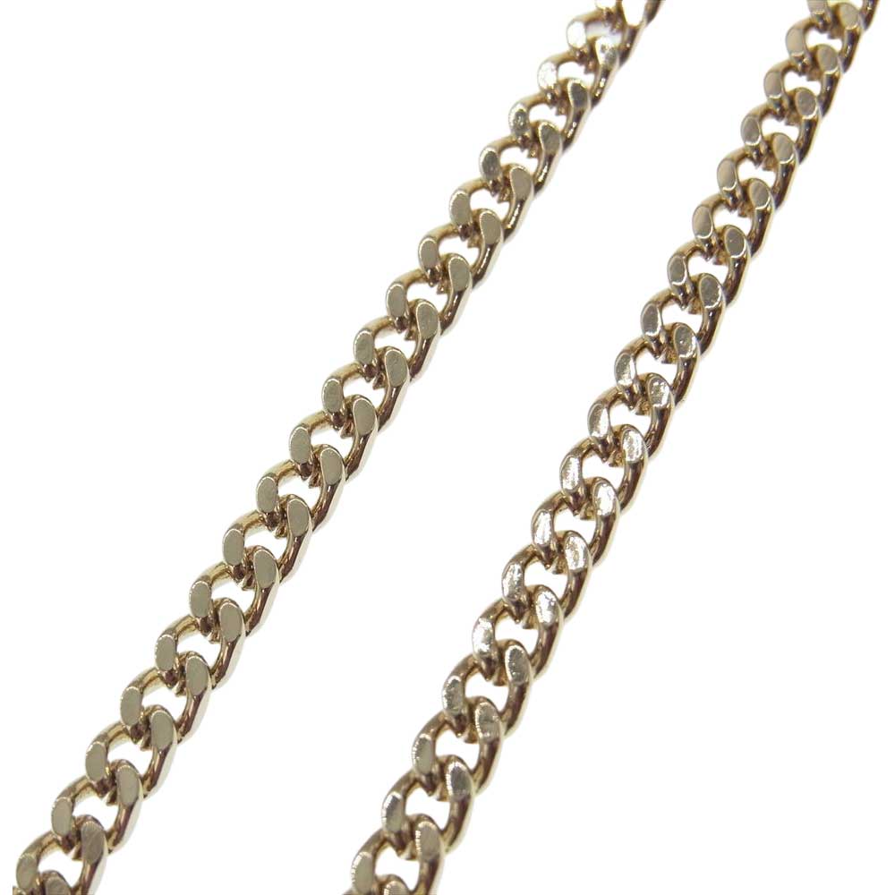 CHANEL シャネル B22B ココマーク マトラッセ レザー パール ラインストーン チョーカー ネックレス ゴールド系【中古】