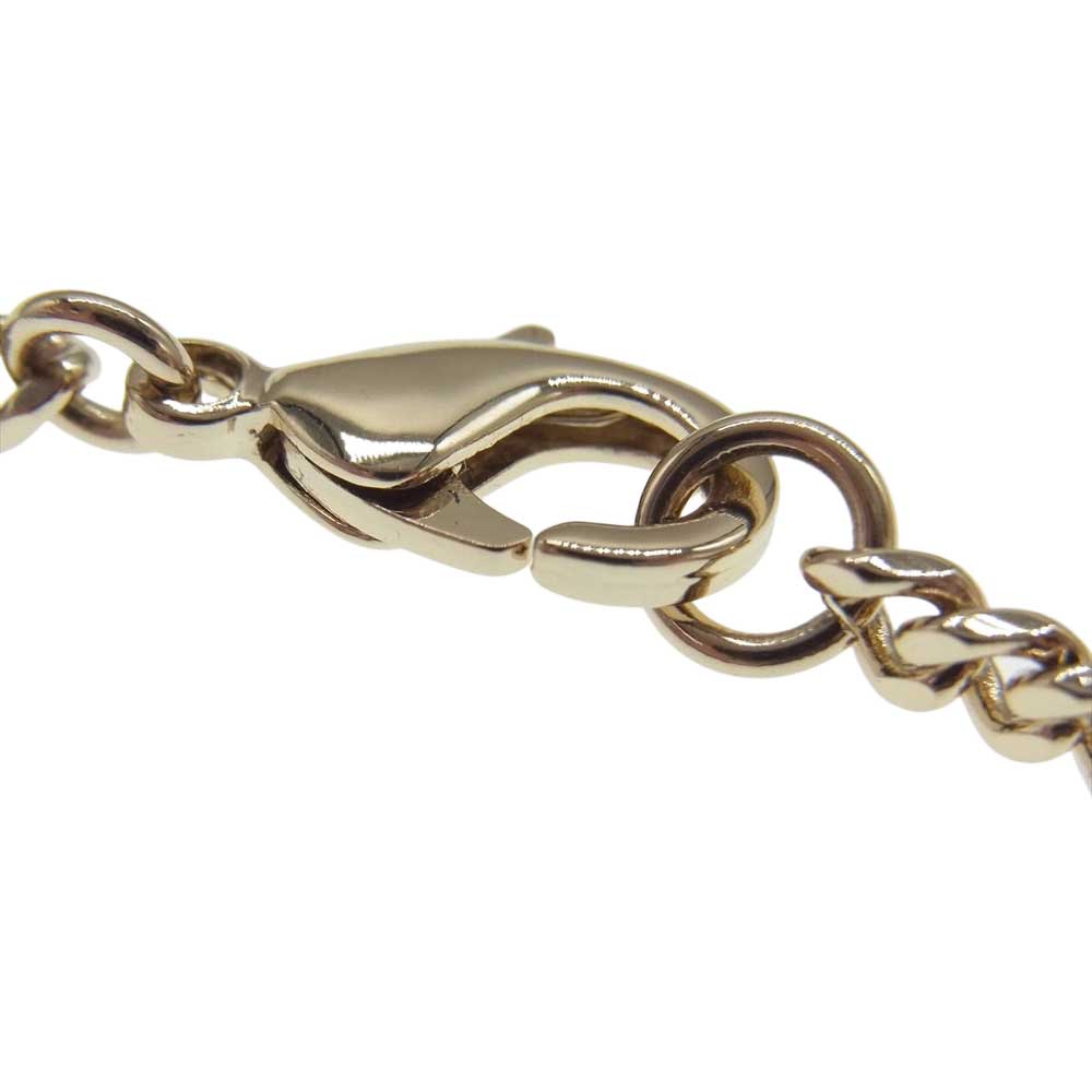 CHANEL シャネル B22B ココマーク マトラッセ レザー パール ラインストーン チョーカー ネックレス ゴールド系【中古】