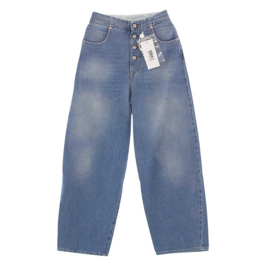 MAISON MARGIELA メゾンマルジェラ 20SS S52LA0119 MM6 エムエムシックス ハイライズ ボタンフライ ワイドストレート デニム パンツ インディゴブルー系 38【美品】【中古】