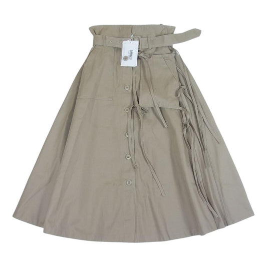 MAISON MARGIELA メゾンマルジェラ 18AW S32MA0277 MM6 エムエムシックス Thai Knot Pocket Maxi Skirt デザインポケット ベルテッド リボン マキシ スカート ベージュ系 38【美品】【中古】