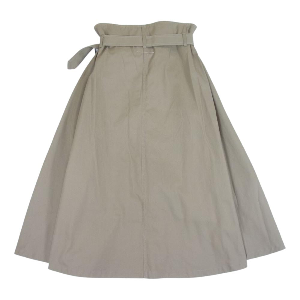 MAISON MARGIELA メゾンマルジェラ 18AW S32MA0277 MM6 エムエムシックス Thai Knot Pocket Maxi Skirt デザインポケット ベルテッド リボン マキシ スカート ベージュ系 38【美品】【中古】