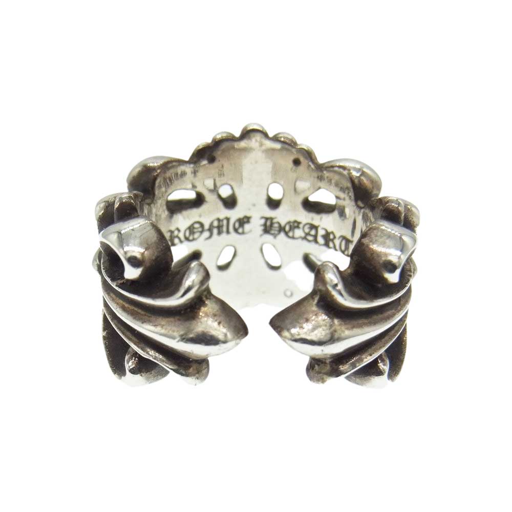 CHROME HEARTS クロムハーツ（原本有） DBL FLRL CRS RING ダブル フローラル クロス リング シルバー系 15号【中古】