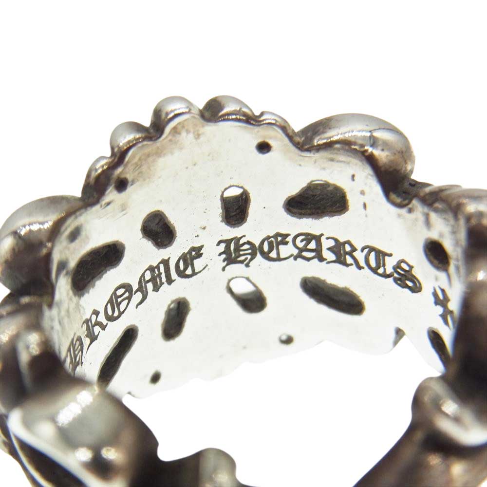 CHROME HEARTS クロムハーツ（原本有） DBL FLRL CRS RING ダブル フローラル クロス リング シルバー系 15号【中古】