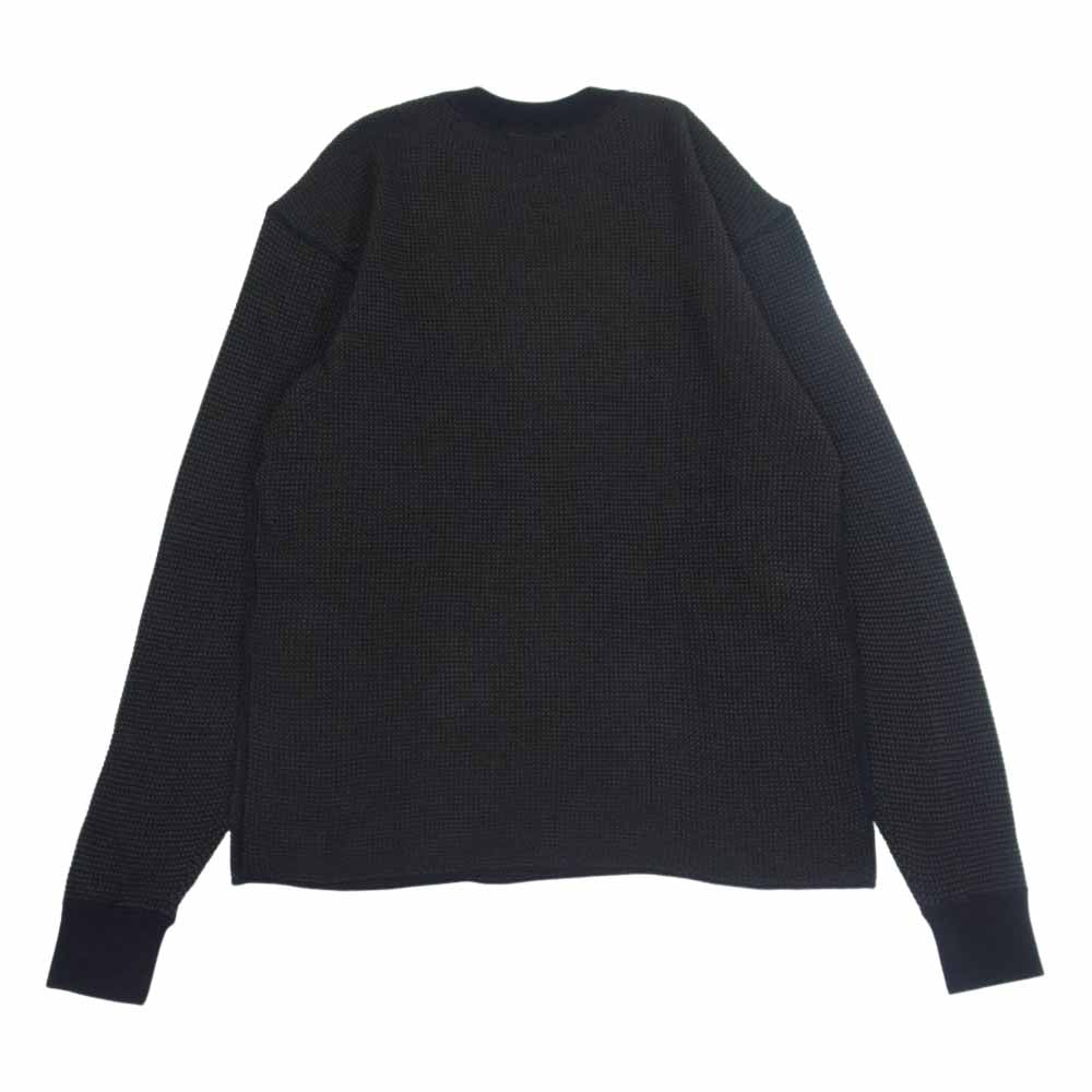 Alexander Wang アレキサンダーワン サーマル ワッフル クルーネック カットソー ブラック系 グリーン系 L【中古】