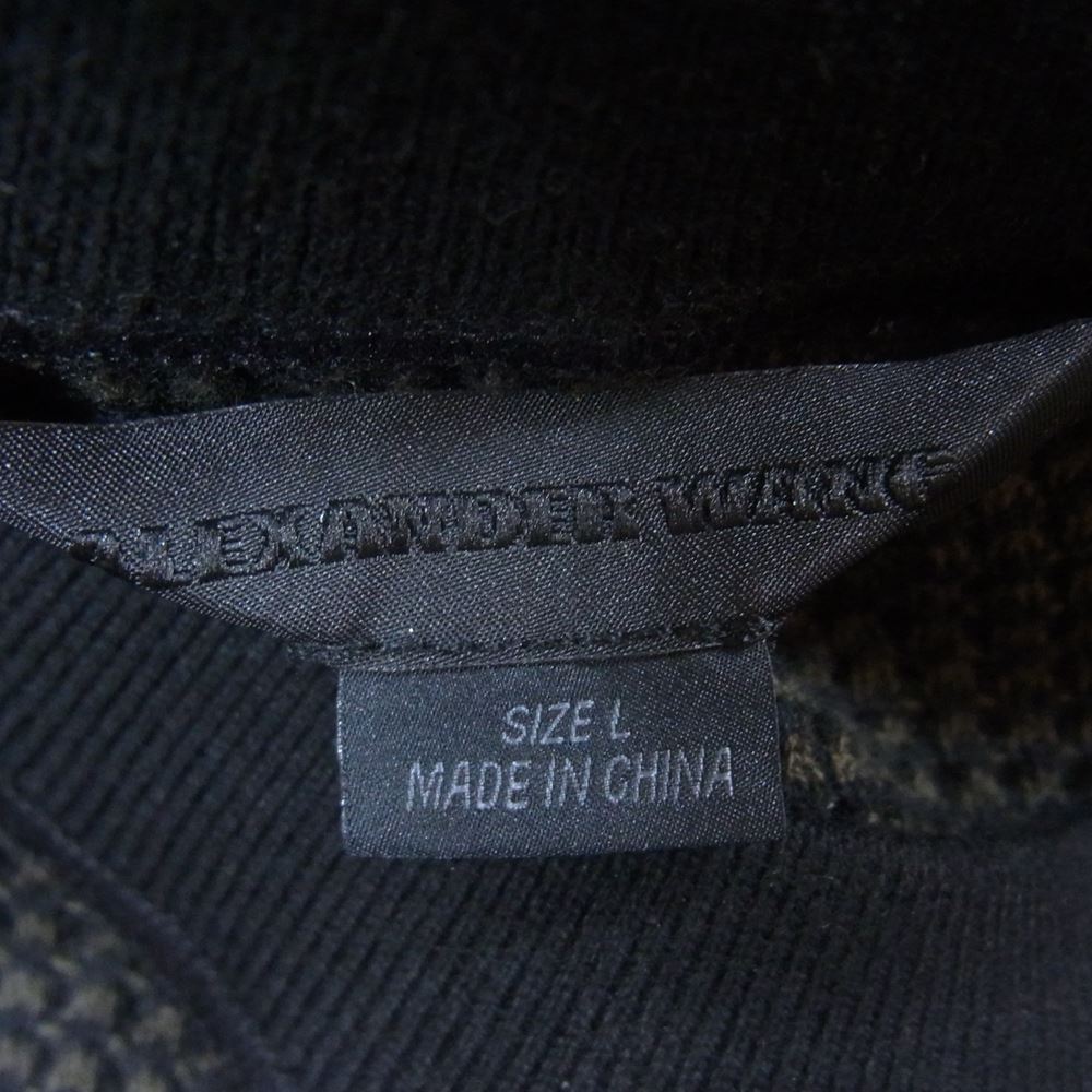 Alexander Wang アレキサンダーワン サーマル ワッフル クルーネック カットソー ブラック系 グリーン系 L【中古】