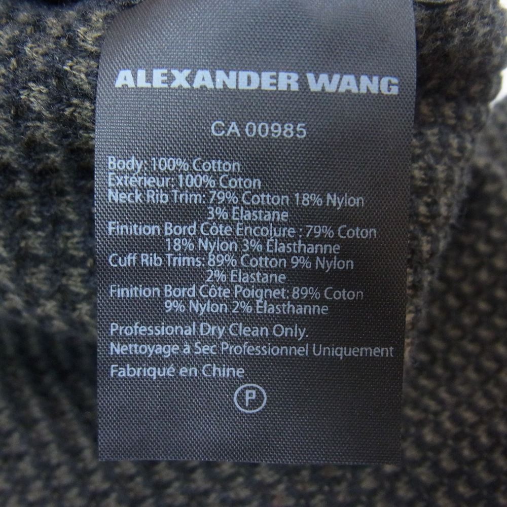 Alexander Wang アレキサンダーワン サーマル ワッフル クルーネック カットソー ブラック系 グリーン系 L【中古】