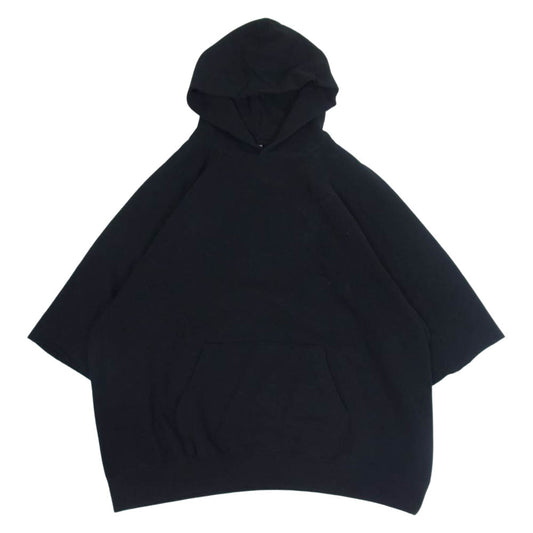 FEAR OF GOD フィアオブゴッド FOG ESSENTIALS PULLOVER CUT OFF フォグ エッセンシャルズ プルオーバ― カットオフ ハーフスリーブ パーカー スウェット フーディ ブラック系 XL【中古】