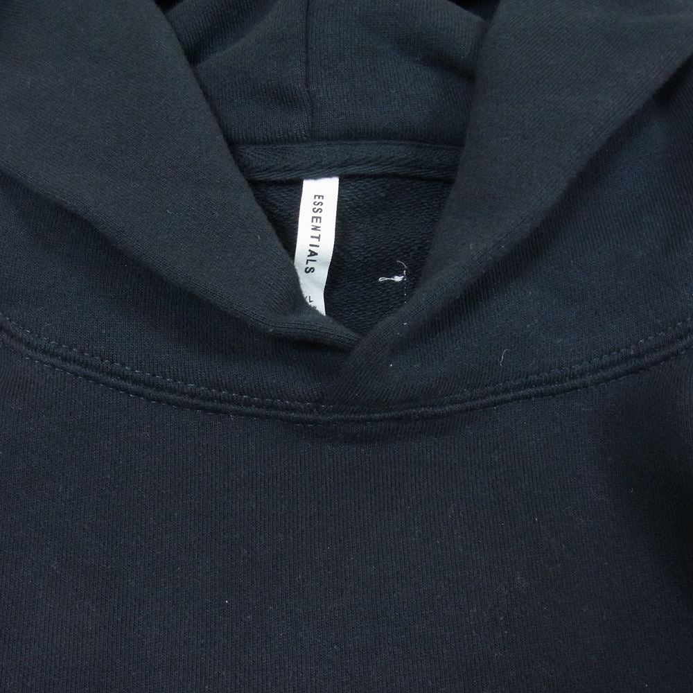 FEAR OF GOD フィアオブゴッド FOG ESSENTIALS PULLOVER CUT OFF フォグ エッセンシャルズ プルオーバ― カットオフ ハーフスリーブ パーカー スウェット フーディ ブラック系 XL【中古】